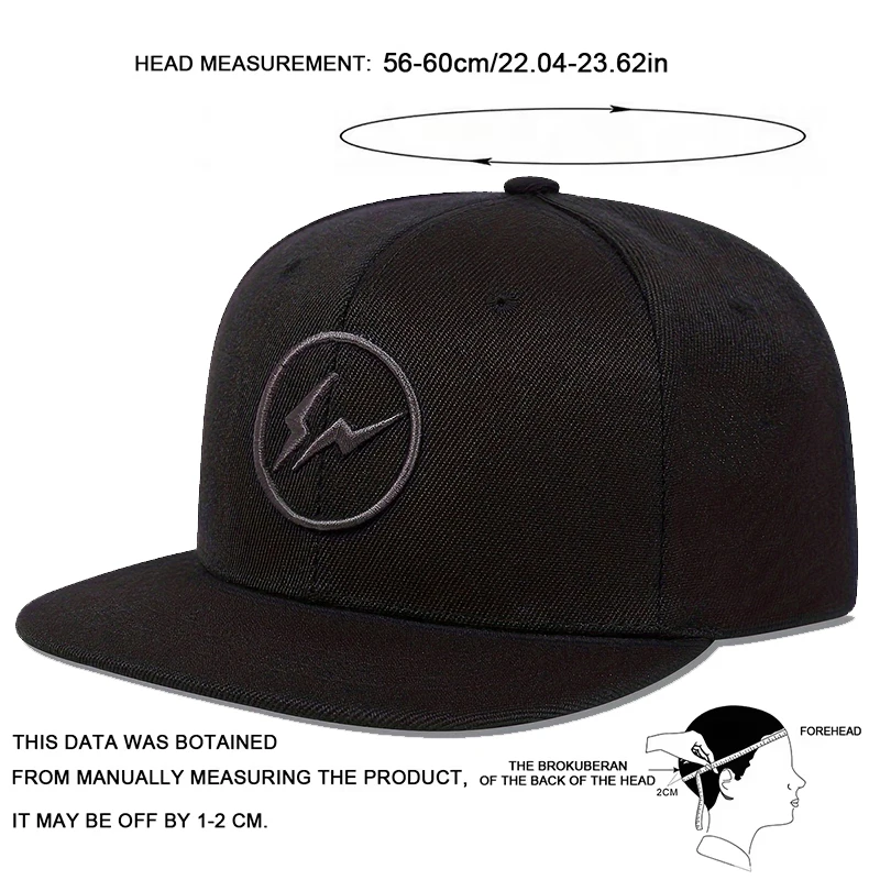 Unisex Lightning Embroidery Hip-hop Hats Spring and Autumn Outdoor Adjustable Casual Baseball Caps Sunscreen Hat Sports Cap
