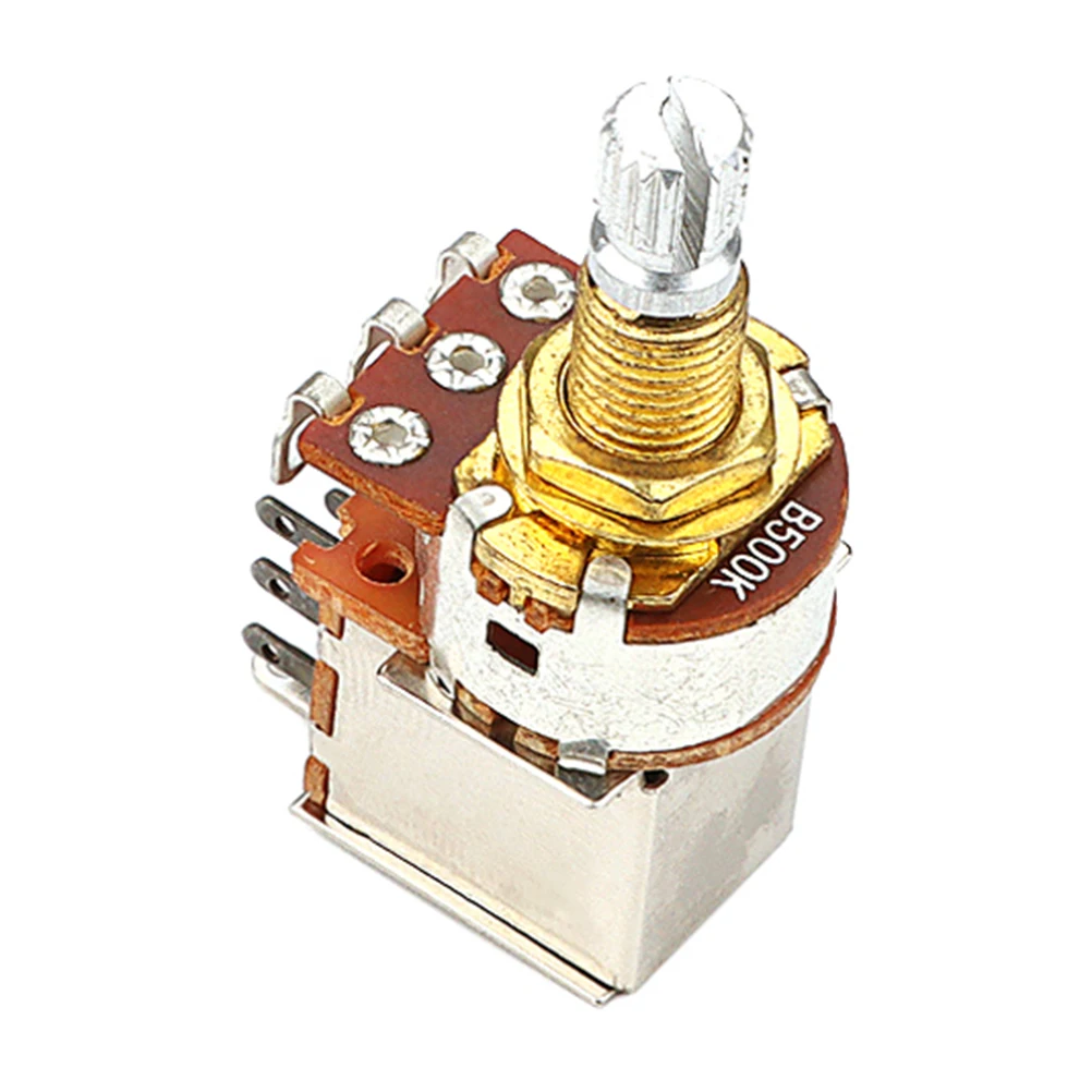 

500K Potentiometer Golden Push Switch Split Shaft Small Volume for Guitar Durable Metal Easy Install Audio Upgrade