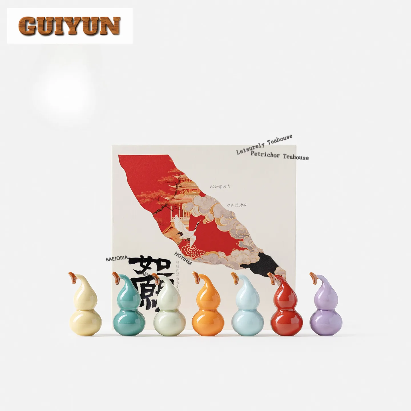 Seven-color Gourd Tea Pet Handmade Exquisite Miniatures Tea Figurine Play Toys Tea Statue Ornaments Can Be Raised Drinkware