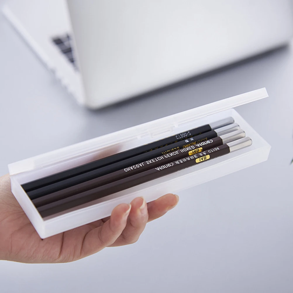 2 قطعة مجموعة أقلام رصاص بلاستيكية 19.5*6.5*2.5 سنتيمتر فاترة شفافة المزدوجة مقصورة خفيفة الوزن كيس التخزين للمدرسة مكتب السفر