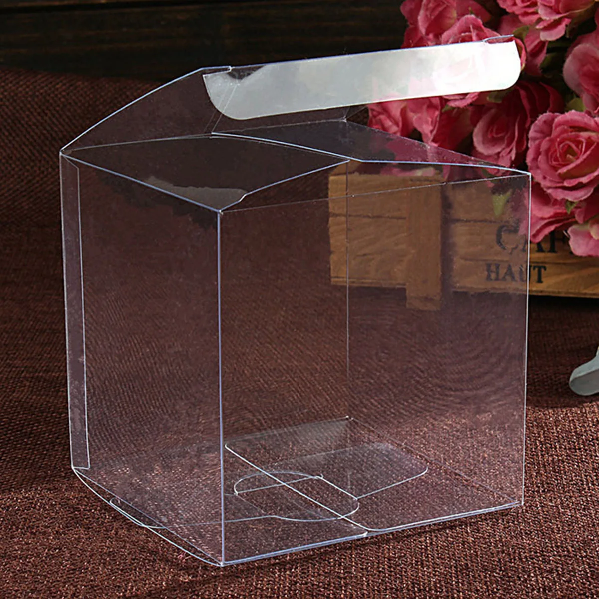 10 pcs 4x4x4 Pet Cake Wedding Wedding Favors With Lids With Lidsations Plastic Pvc Packing Box Transparent Clear Treat