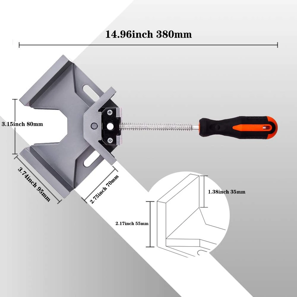 4Pcs 90° Right Angle Clamp Aluminum Alloy Adjustable Swing Jaw Woodworking Corner Clip For Welding DIY Furniture Assembly