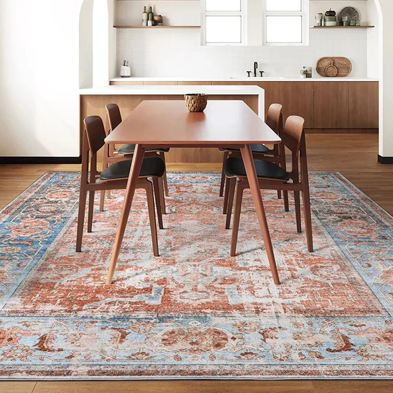 Retro Moroccan Carpet for Living Room American Area Rug Home Bedroom Persian Carpet Non-slip Ethnic Style Soft Bedside Mat