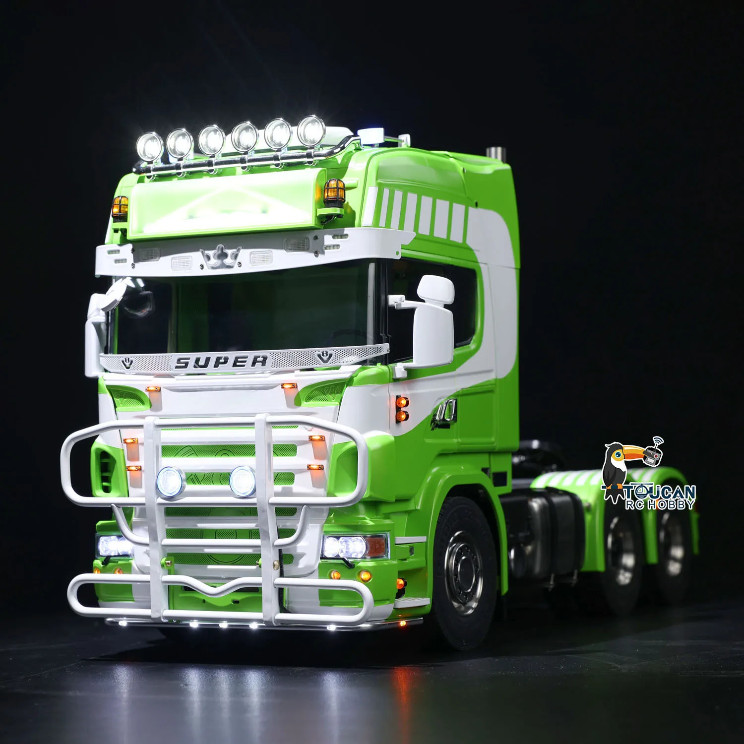 Jouet 1/14 échelle 6*6 bricolage RC tracteur camion voiture en métal modèle à 3 vitesses avec son léger fumer peint fini véhicule radiocommandé