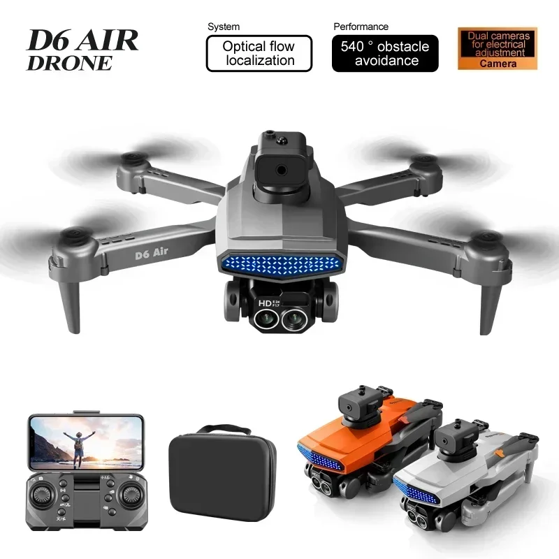 D6 Mini Drone 8k Profesional 4K HD Camera Obstacle Avoidance Aerial Photography Brushless Foldable Quadcopter Gifts Apron Toys