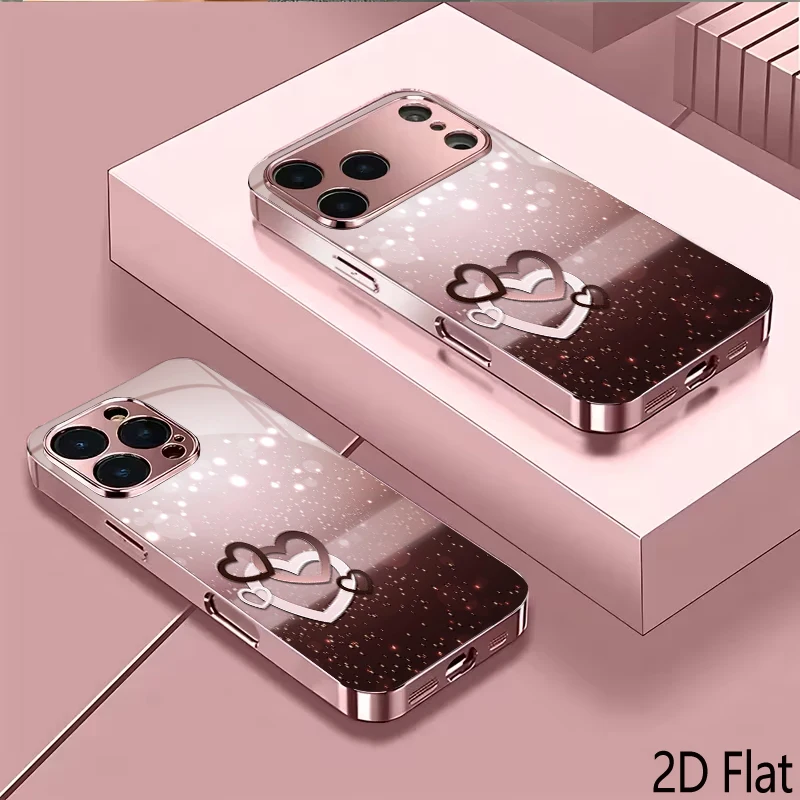 Heart-shaped light  2DFlat For iPhone17 18 16 15 14 13 12 11 Pro Max XS XR 8 7Plus Phone Cover Shockproof Protective Back Cover view 3