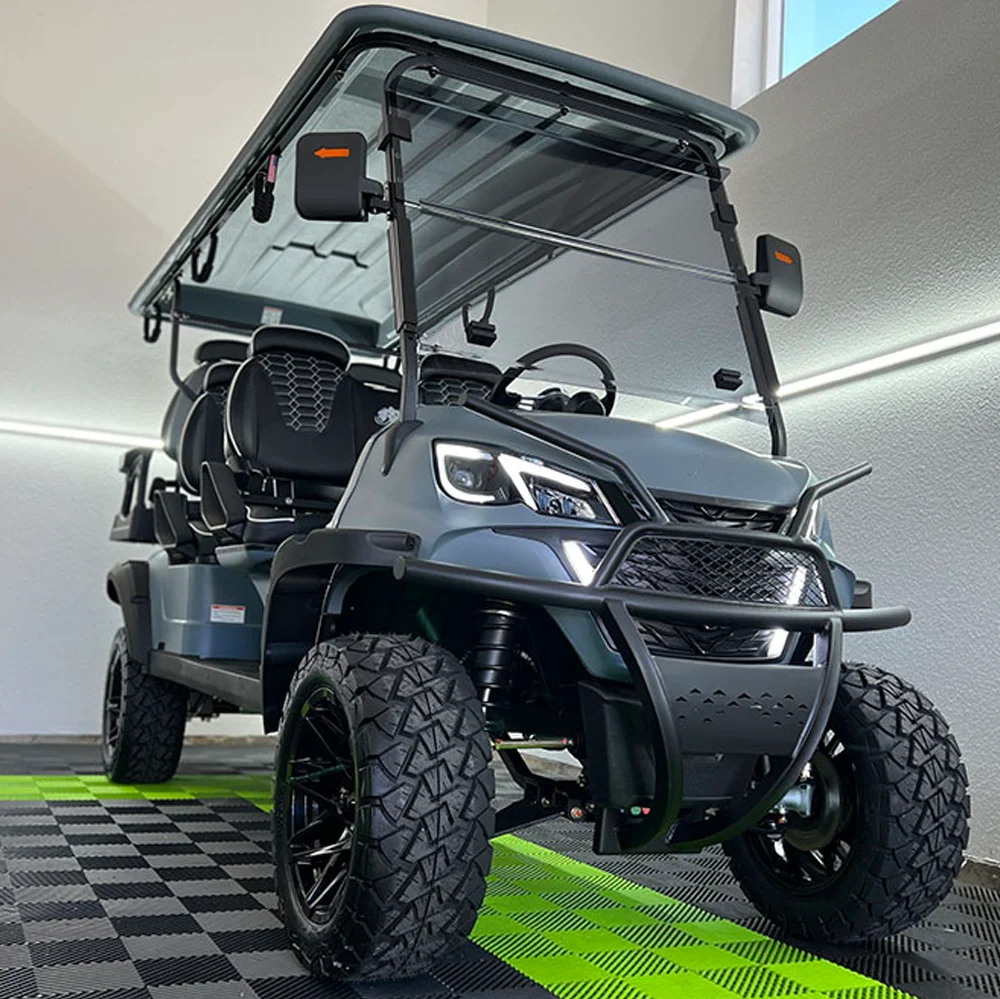 2025 أحدث 48 فولت بطارية ليثيوم سيارة جولف الكبار الألواح الشمسية بالطاقة 2 + 2 4 مقاعد على الطرق الوعرة عربة جولف كهربائية #2