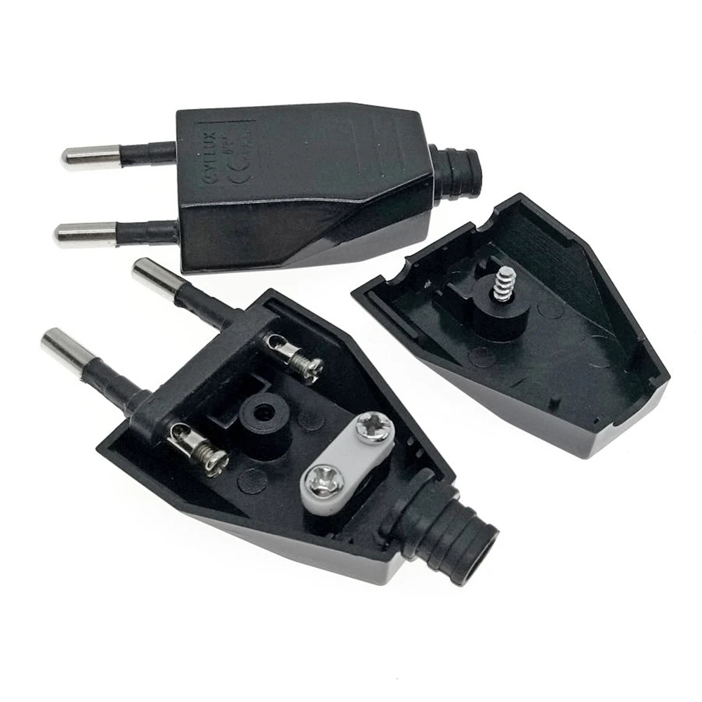 EU Plug Europlug DIY Rewireable Power Plug 2 Pole AC250V 2.5A