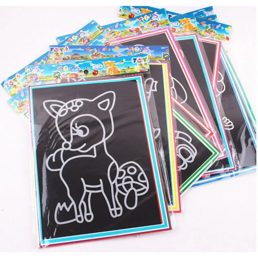 Cards Stickers Coloring Books Art Child Painting Magic Scratch Magic Doodle Board Colored Scratch Paper Drawing Board