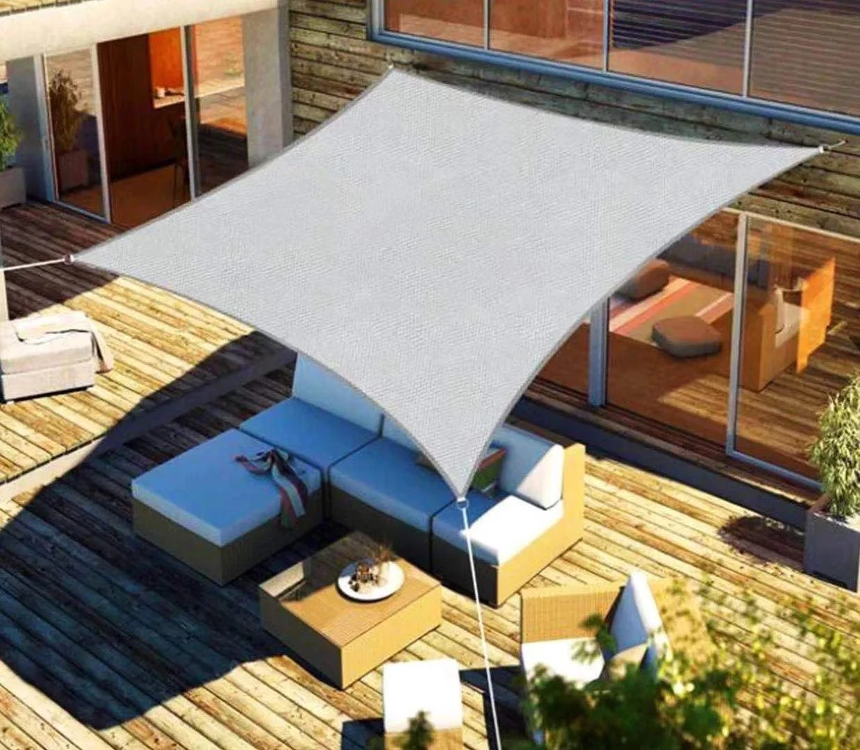 Outdoor Shade Sail, 320D Polyester Waterproof UV-Proof Awning, Sunshine Canopy for Terrace, Carport, Backyard, Garden, etc