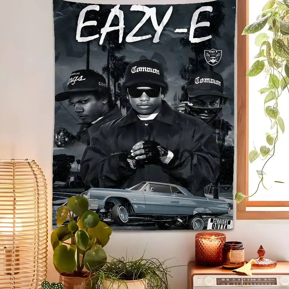 

E-Eazy-ES Singer Album Retro Tapestry Bedroom Living Bar Garden Outdoor Microfiber Festival Decoration Background Art Banner