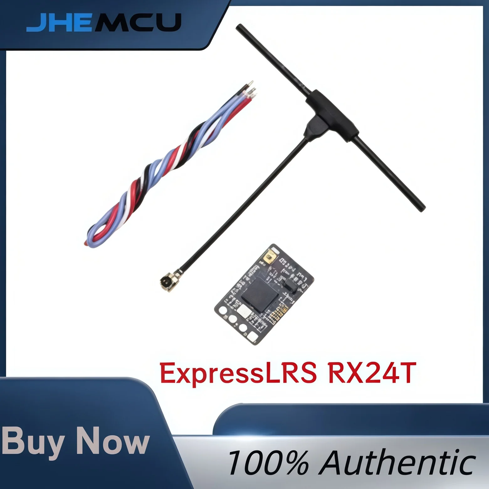 JHEMCU ExpressLRS RX24T 2.4G ELRS Radio Nano Long Range Receiver T-type Antenna 11X18mm for RC FPV Racing Freestyle Drone
