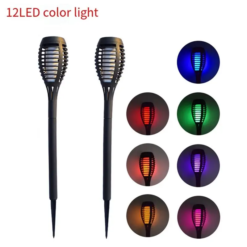 AA81-4PCS Solar Torch Lights For Garden Decor 12 LED Solar Lights For Outside Waterproof Solar Lights Flame Torch Solar Light Du