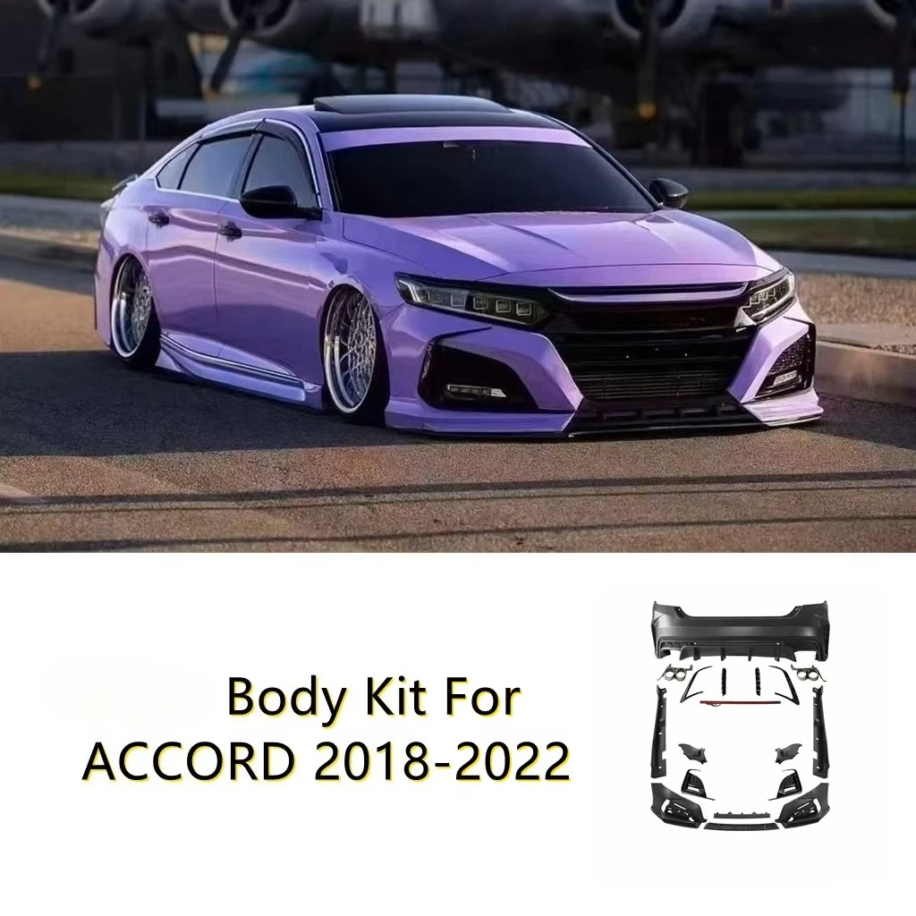 

for Yofer Style Body Kit for 2018-2022 Accord 10th Gen PP Plastic Front Bumper Rear Bumper Side Skirts
