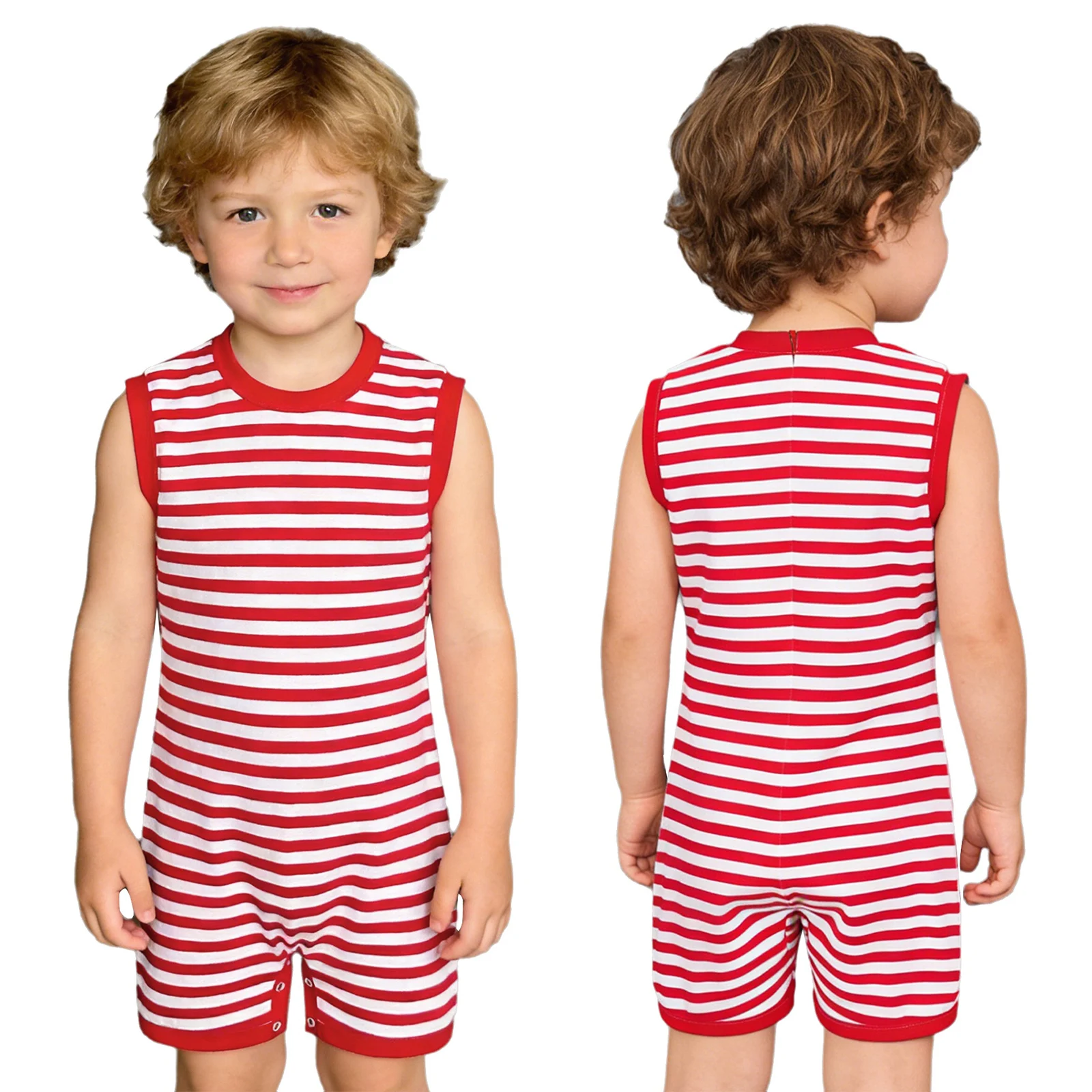 Kids Autism Sensory Boys Girls Special Needs Adaptive Clothing Anti-strip Back Zipper Button Crotch Jumpsuit Daily Wear Homewear