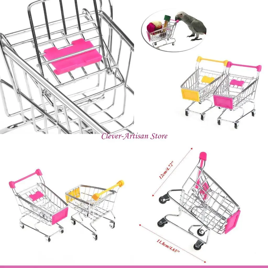 E06B juguetes entrenamiento para trucos pájaros para periquitos, carrito compras escritorio, juego, Mini patines