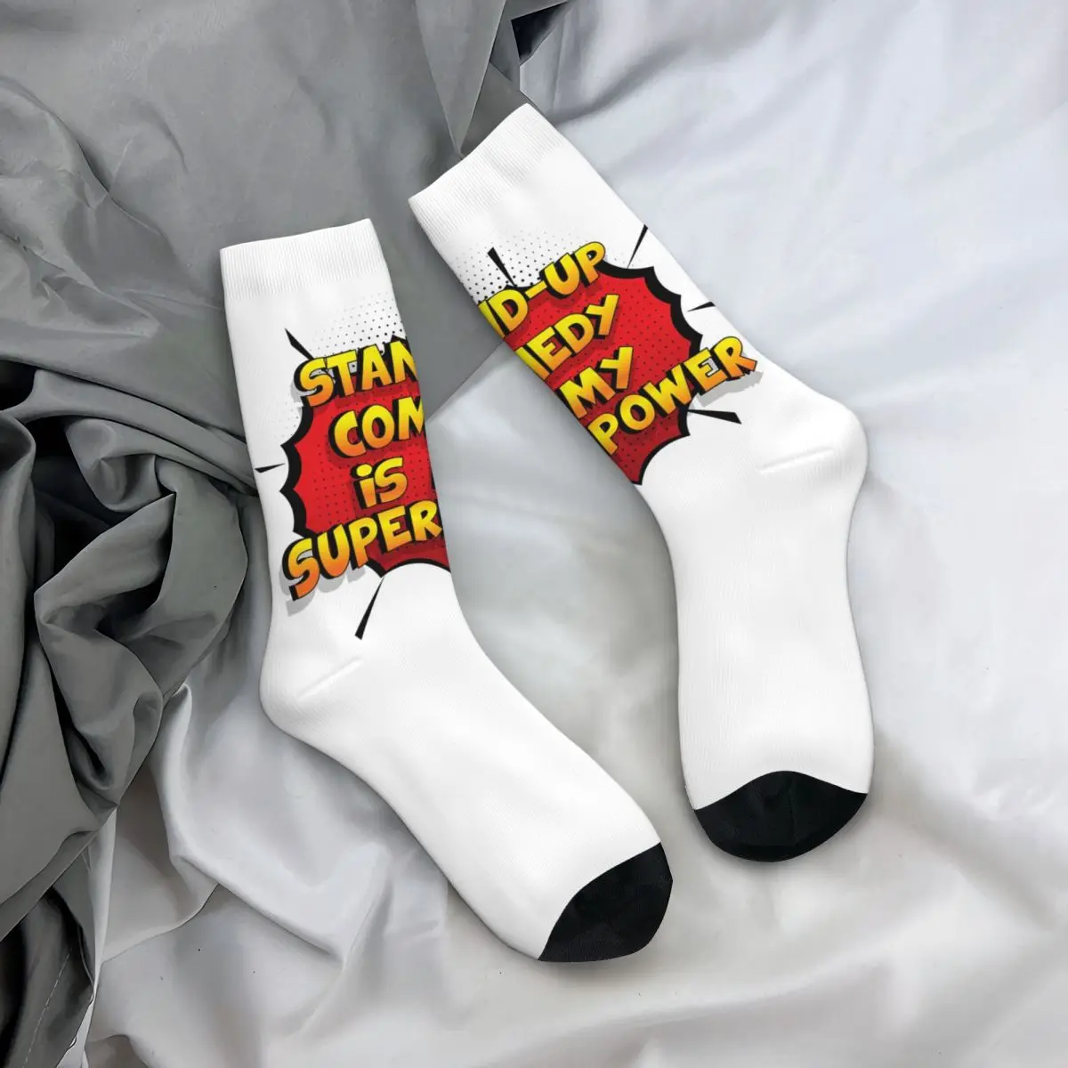 

Всесезонные чулки для экипажа, комедия-стойка, носки «Моя суперсила», длинные носки в стиле Харадзюку, аксессуары для мужчин и женщин, подарок на день рождения