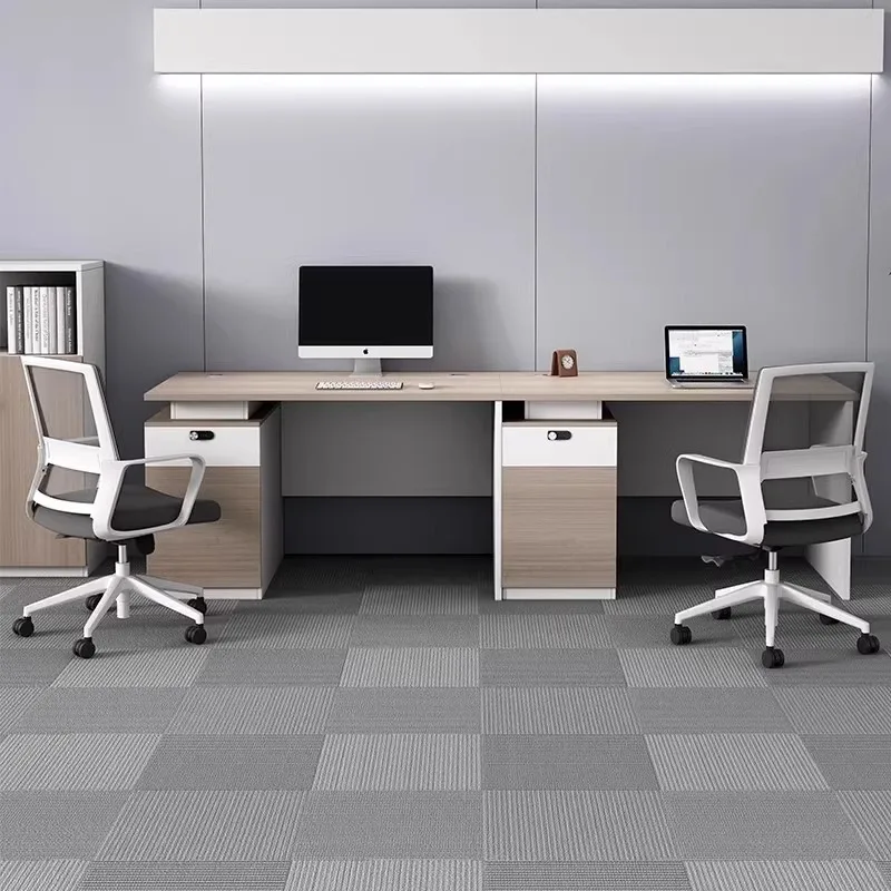 Single office desk and chair combination Simple modern office 1.2 meters Computer desk Staff desk Staff seat 1.4 meters