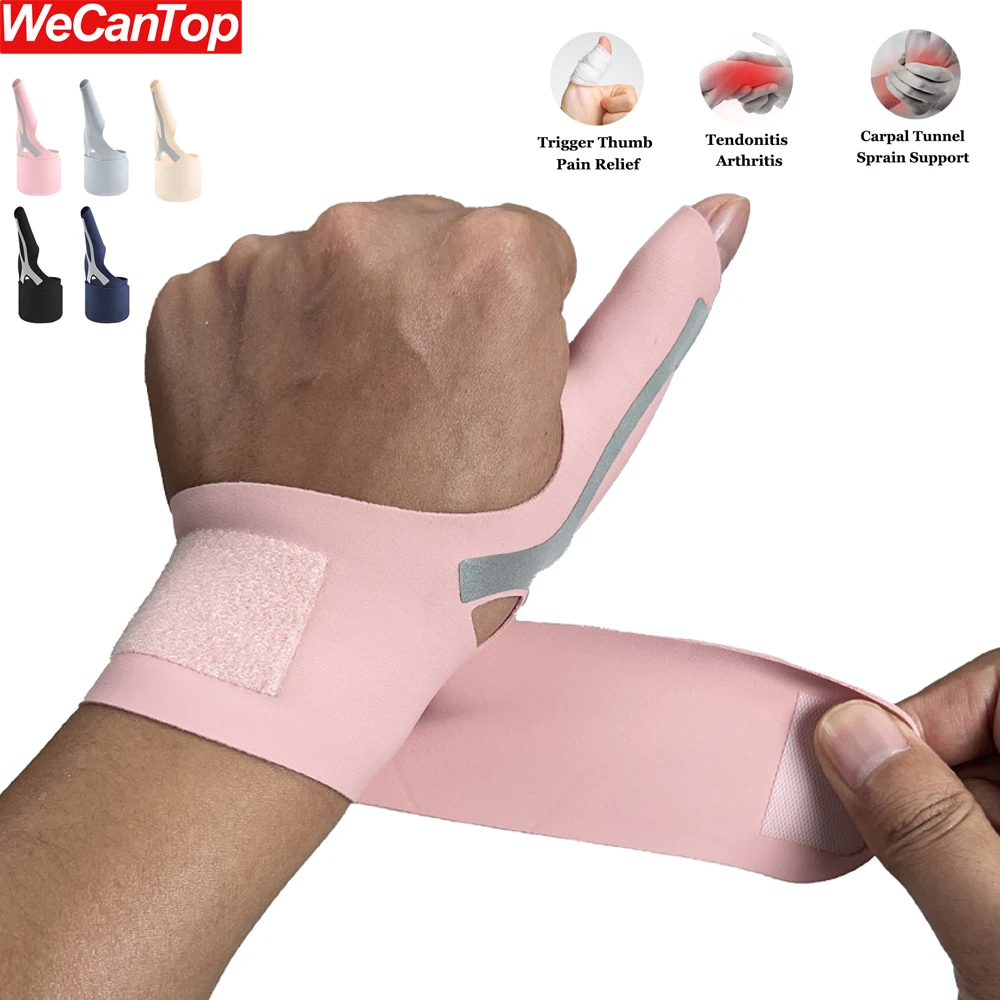 Adjustable Thumb Wrist Brace Support - Breathable Compression Sleeve for Carpal Tunnel,Arthritis - Fits Both Hands Men & Women