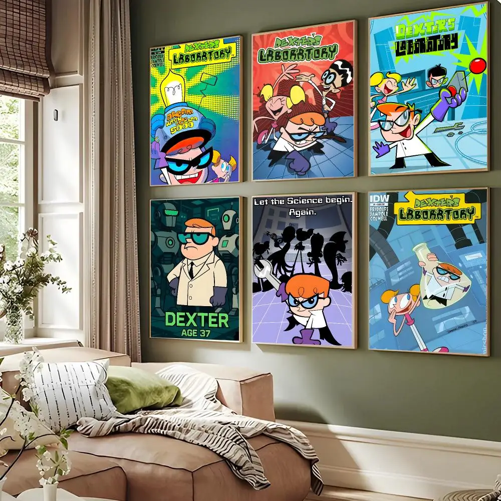 1pc Anime D-Dexters Laboratory Poster Self-adhesive Advanced Aesthetic Printing Paper Wall Art For Living Room Home Decor