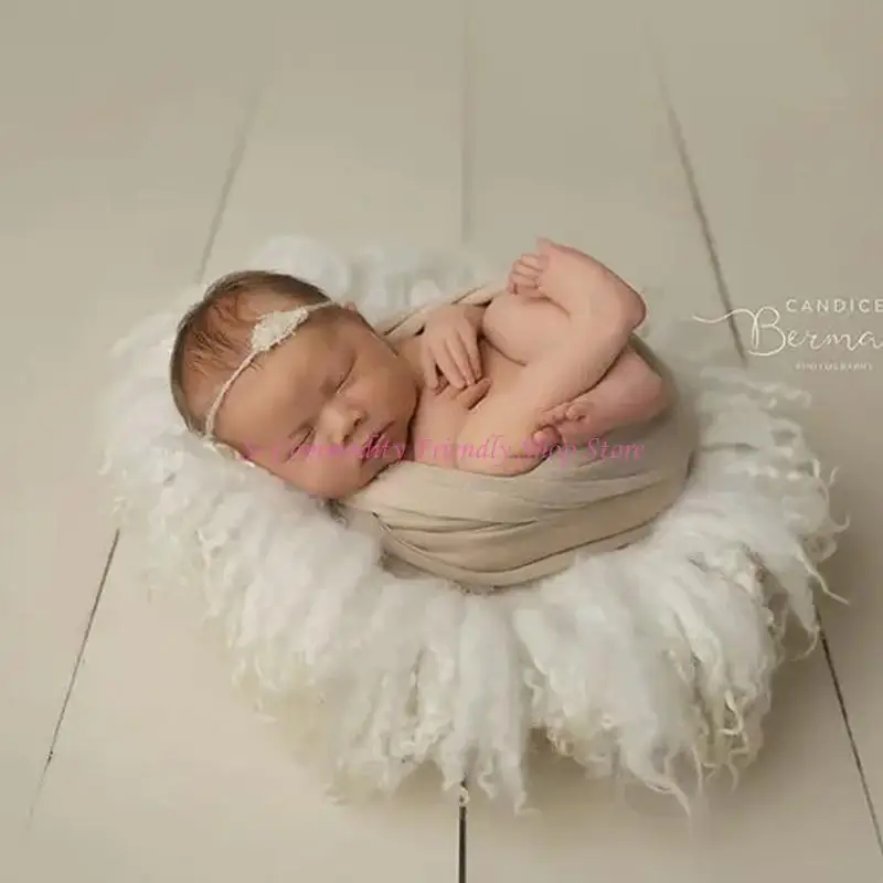 85ae-高品質新生児写真撮影マット-63-センチメートルラウンドソフトポリエステル写真撮影ブランケット赤ちゃんの写真や記念品