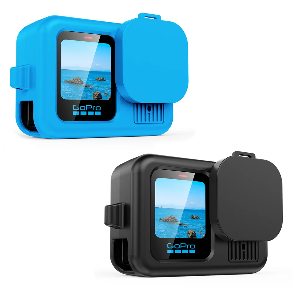 Silicone Case for GoPro Hero 13 Black Tempered Glass Screen Protector Protective Film Flip Battery Side Cover Lens Cap