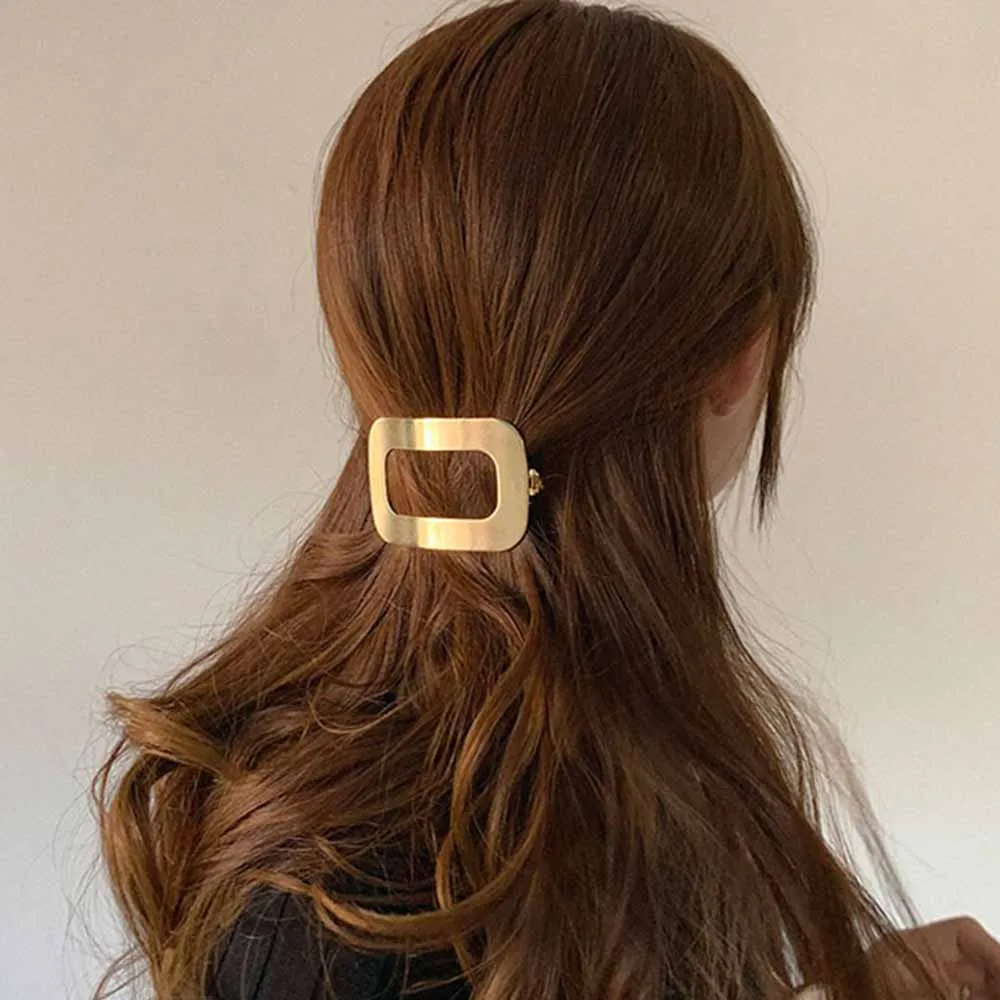 Vintage Gold Silver Women Metal Hair Clips Claw Geometric Hairpin Barrettes Hairgrips Girls Ponytail Holder Hair Accessories view 5