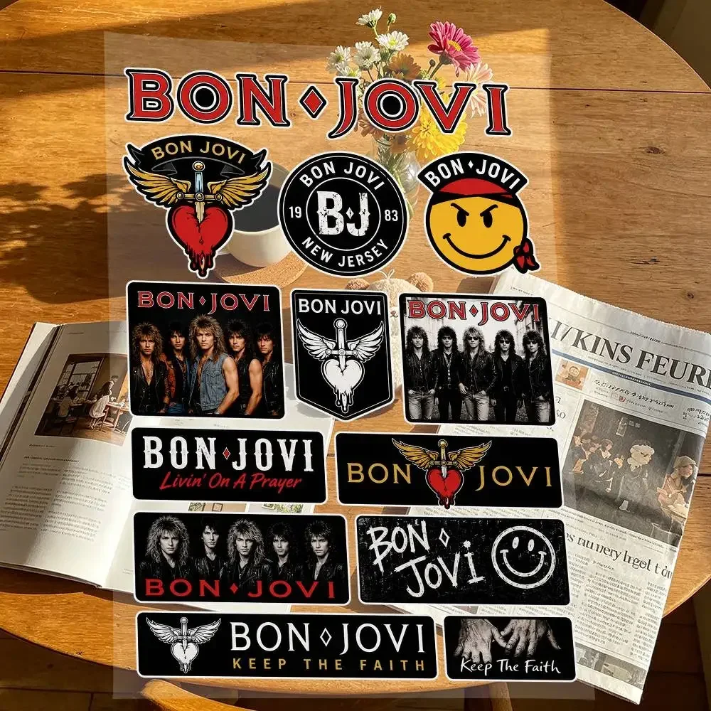 B-Bon Jovi  Decal Set High Quality Printed and Cut Stickers Motorcycle Sticker
