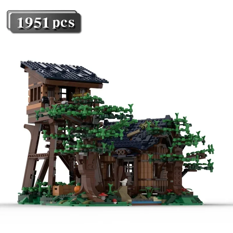 Christmassymoc Forest lookout MOC Country block kit Playground toy Amusement park View architecture building bricks Tree house s