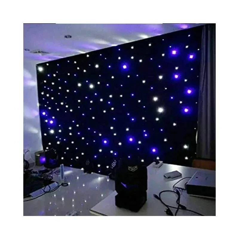 Diode Star Curtains Blue and White Glow Romantic Flashing Light Fireproof Glow