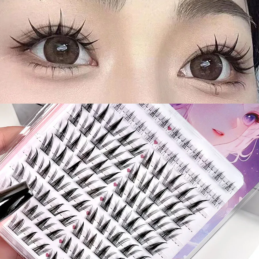 1 Box of 104 Clusters of Sunflower Plump, Charming, Slender and Complete Upper and Lower Eyelash Kit, Multiple Clusters of Natur