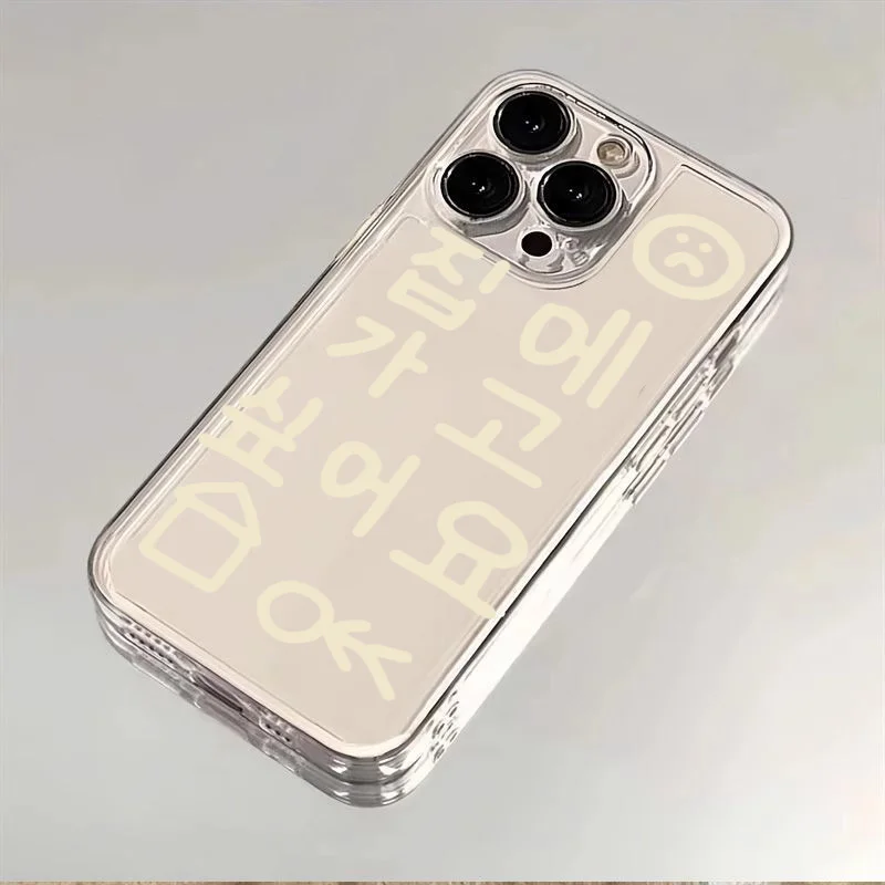 Transparent Korean Simple Word Silicone Phone Case For Redmi Note 10 11 12 13 14 Pro Plus 5G 12 13 13C 4G Shockproof Clear Cover view 5