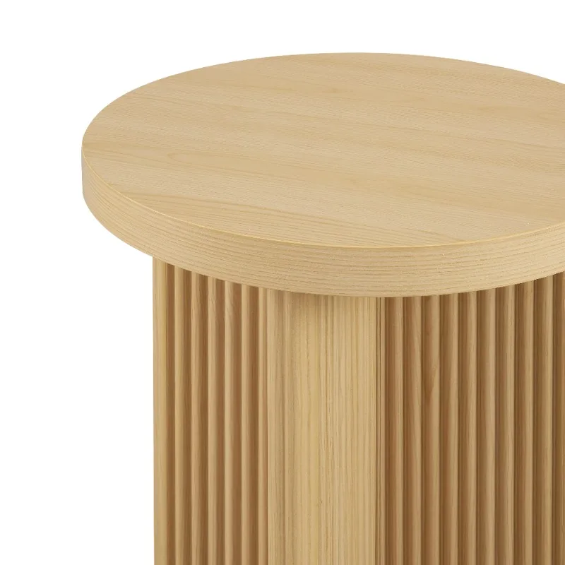 Lillian Fluted End Table, Finishing Kayu Pinus Alami
