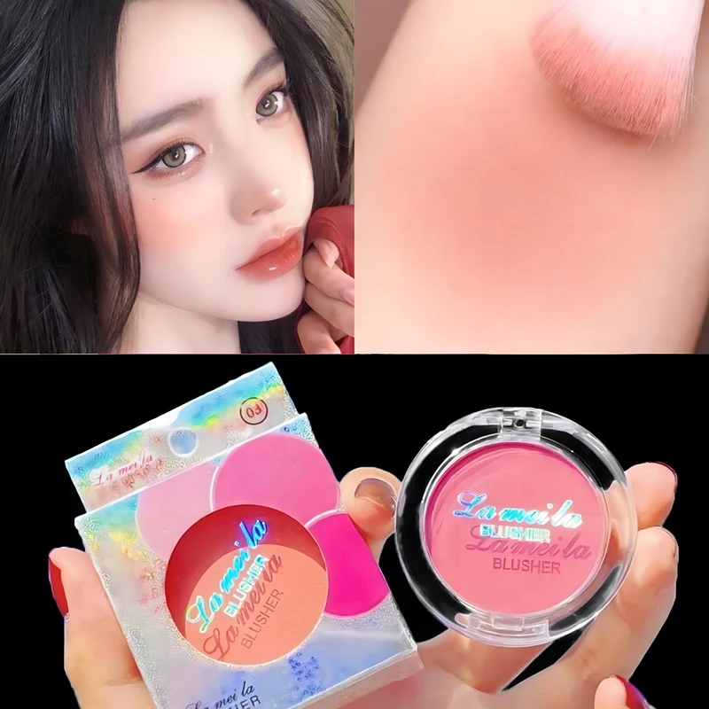 Lameila Blush Peach Cream Makeup Matte Blusher Palette Cheek Contour Waterproof Cosmetic Beauty Powder Soft Smooth Makeup Rouge