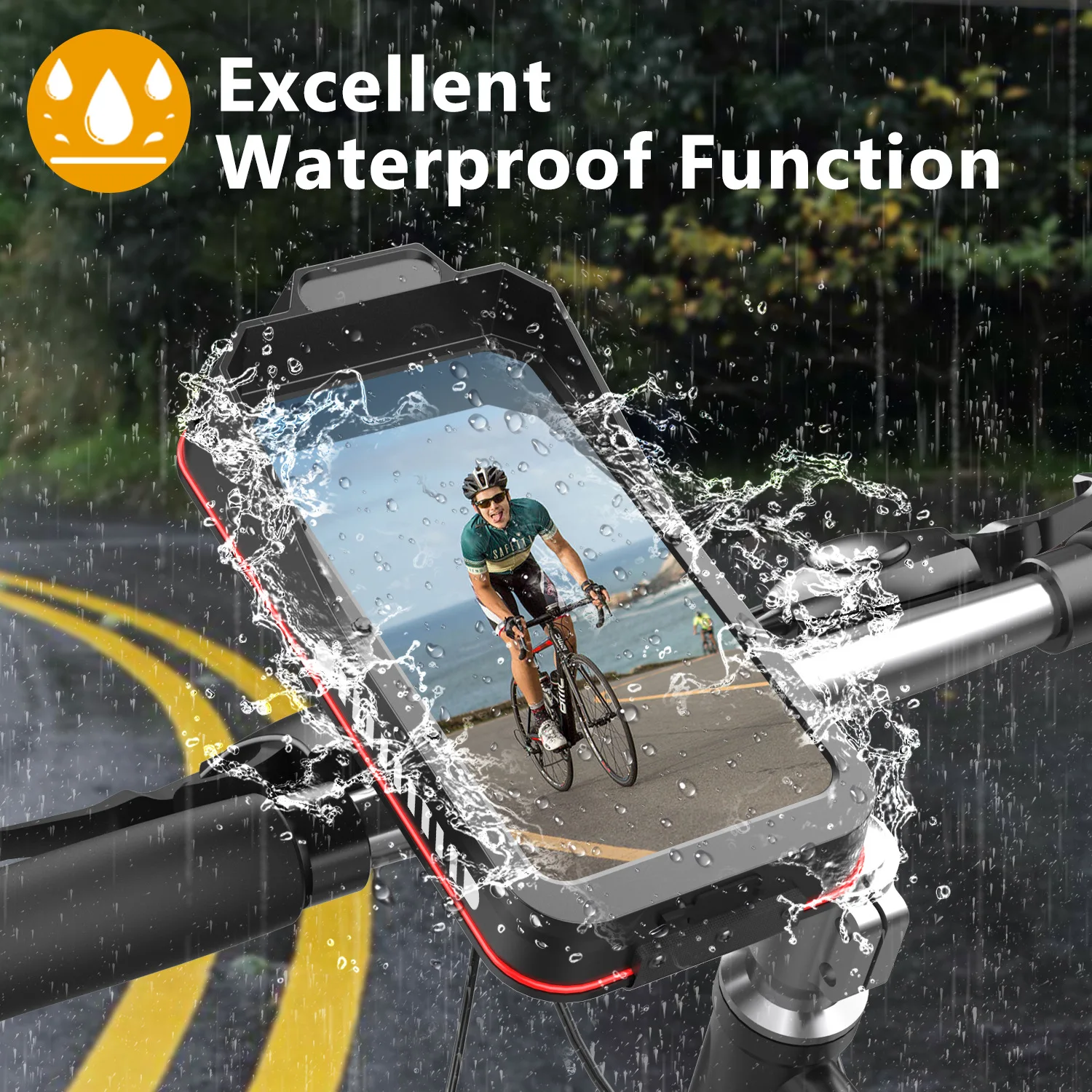 Universal waterproof motorcycle bicycle mobile phone holder 4.7-7 inch quick lock, bicycle scooter handle holder - view 2