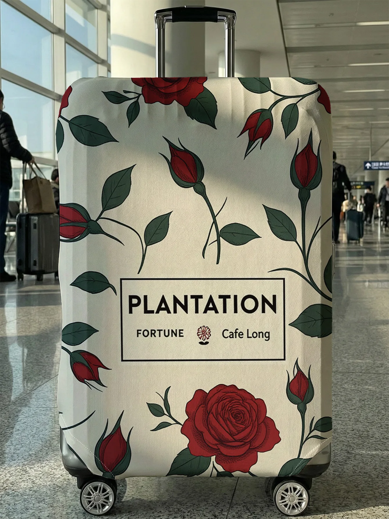 

Защитный чехол для багажа с принтом красных роз, подходит для чехлов для багажа размером 18-32 дюйма, перчаток для ручки чемодана, дорожных аксессуаров.