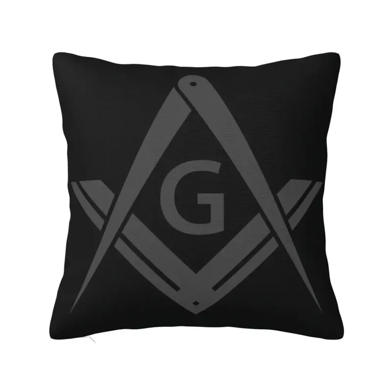 Freemason Logo Cushion Cover 45x45cm Masonic Mason Freemasonry Velvet Cute Pillows for Car Sofa