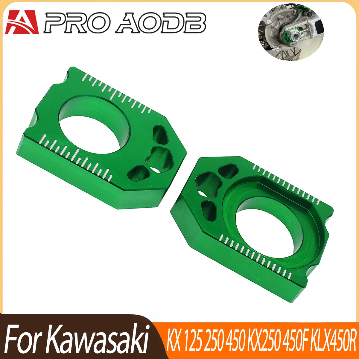 Wear Resistant Rear Chain Tension Adjuster Axle Blocks Effectively Avoid Wheel Offset Mod PartsFor Kawasaki KX125 KX250 KXF KLXR