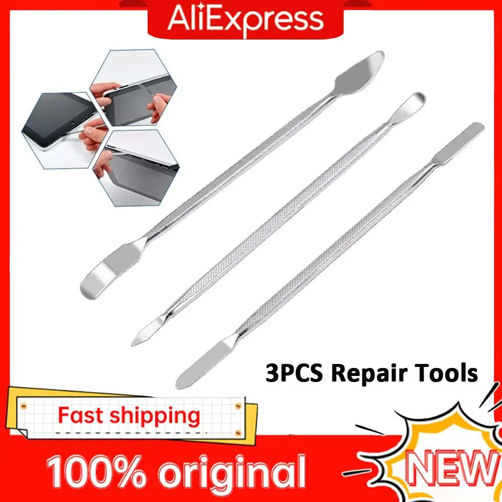 Kit de herramientas de mano con palanca de apertura de reparación de Metal, hoja de 3 uds., reparación de teléfonos móviles inteligentes también, tableta, PC, Spudger, juego de herramientas de desmontaje