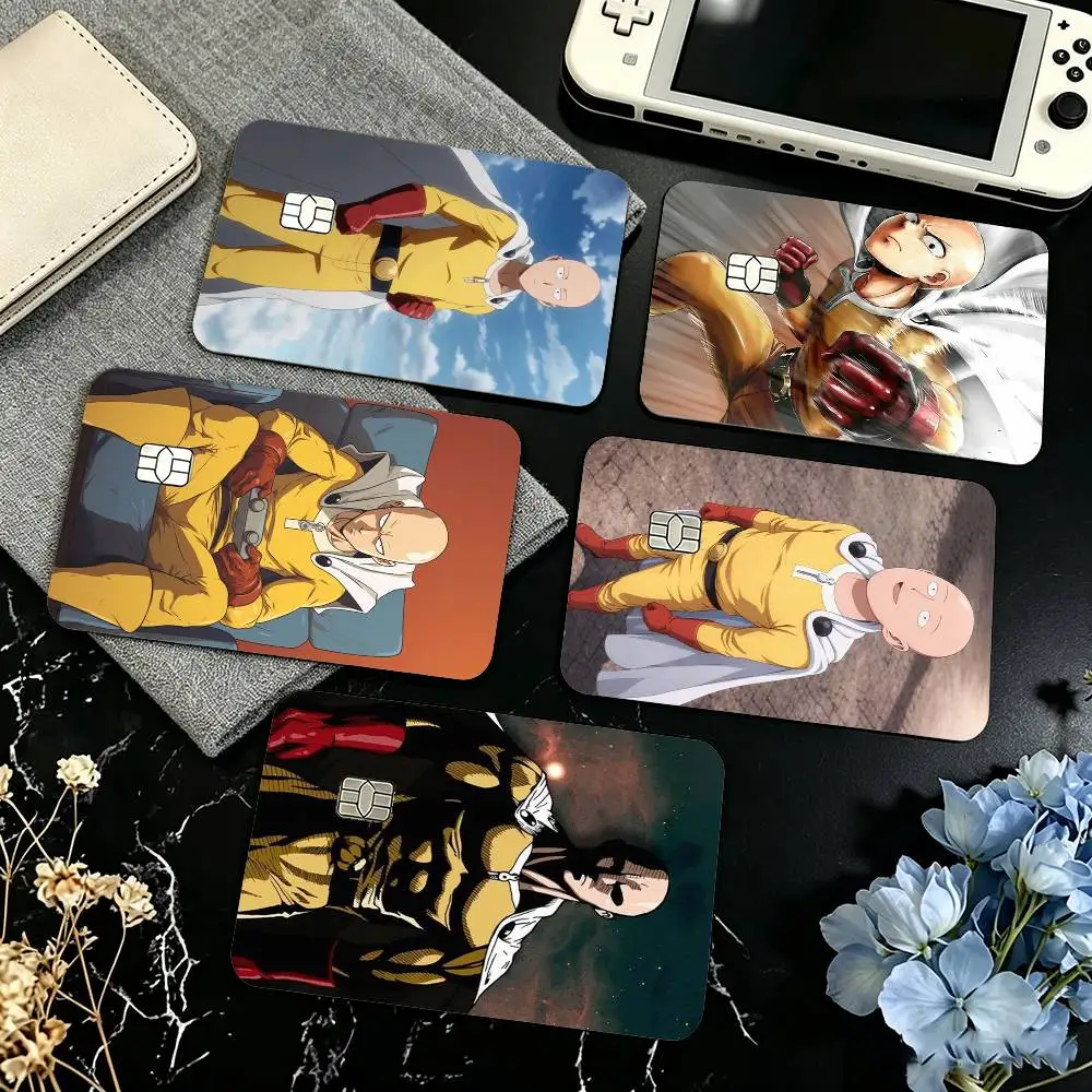 Anime O-One Punch Man Saitama  Credit Card HD Stickers Game Card Decal Small Chip Waterproof Sticker Gift