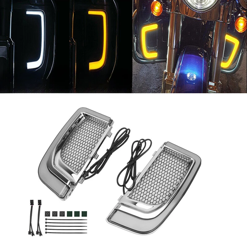 Street and highway double lights, large gliding road king equipped with LED leg guard decorative , three in one turn