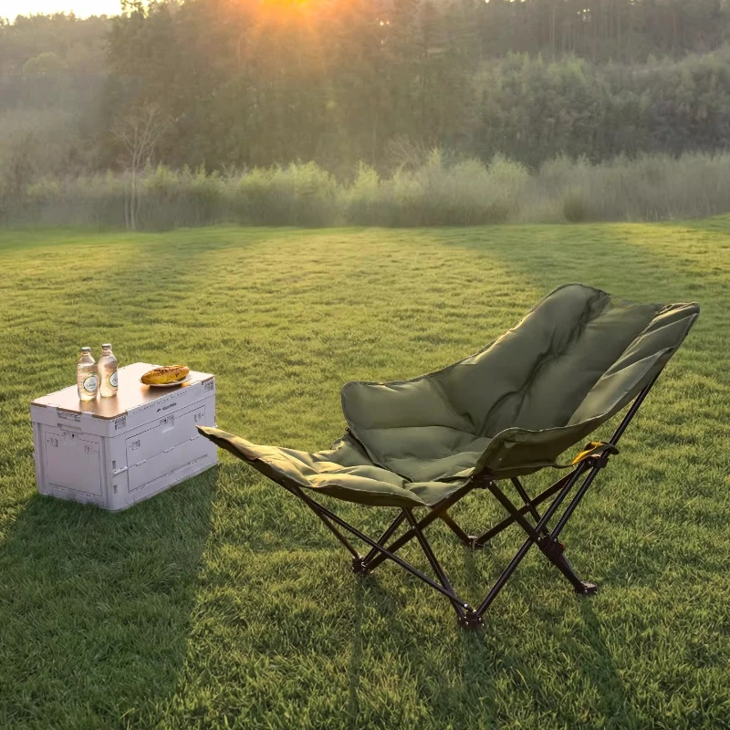 

Recliner Outdoor Camping Chair Backrest Relaxing Camping Chair Supplies Beach Travel Assentos De Acampamento Camping Supplies