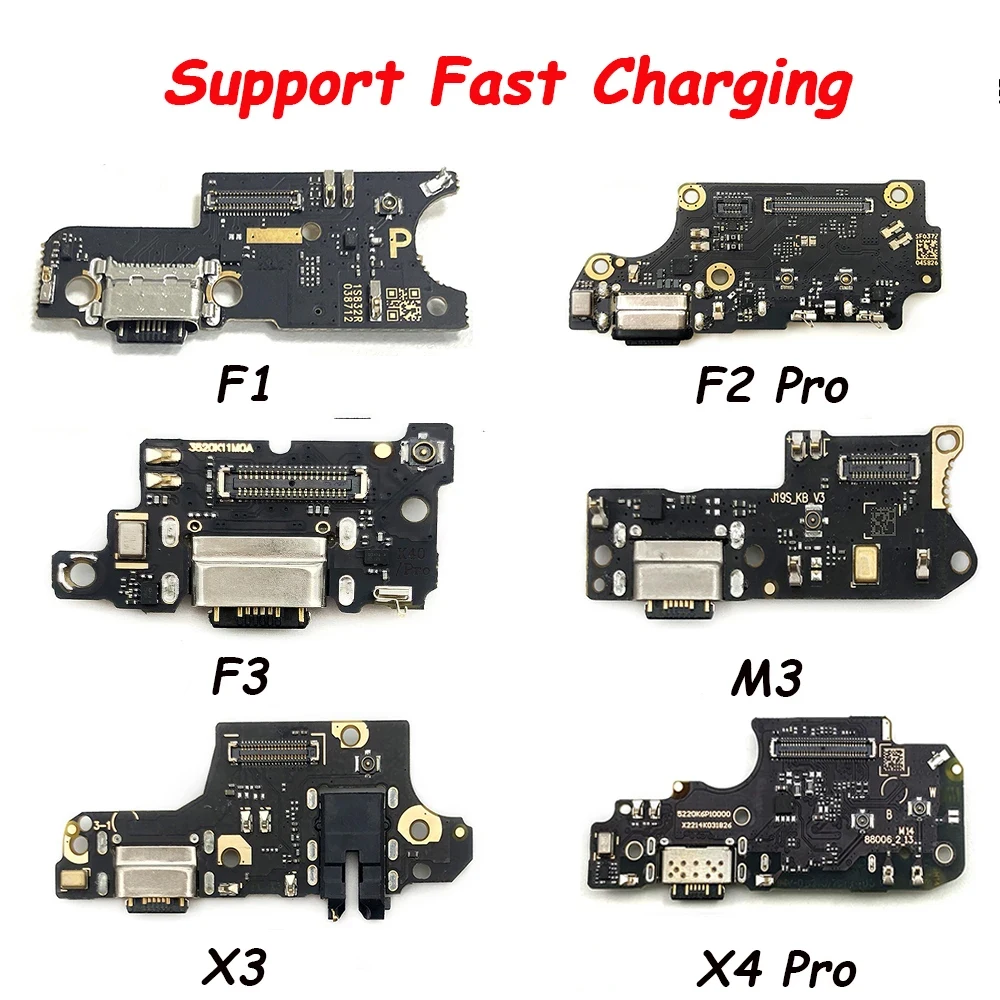 Porta de carregamento rápido USB Dock, Carregador Plug Connector Board Flex, Xiaomi Poco F2, M4, X4, X5 Pro, 4G, 5G, X2, F1, F3, X3, Novo