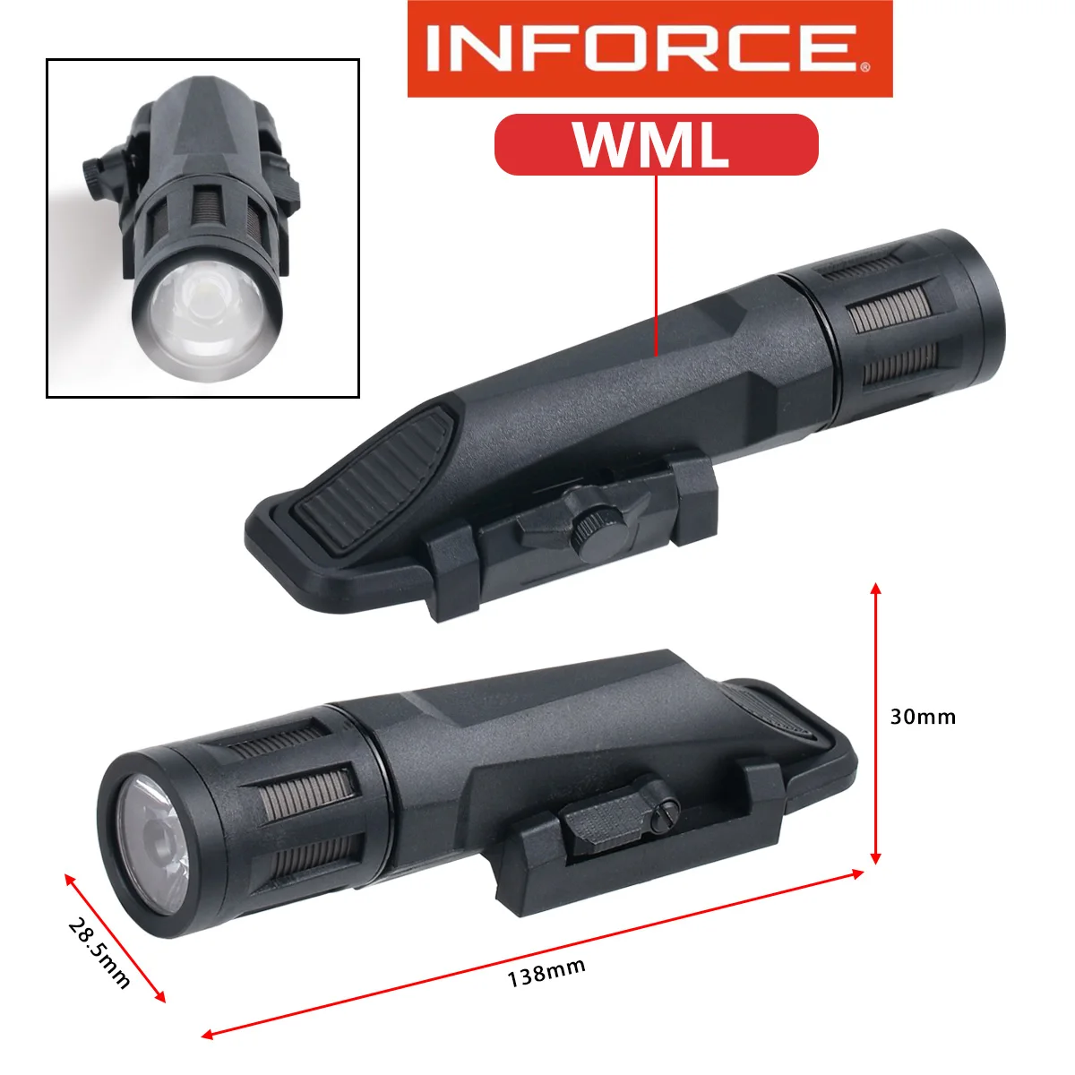 

Тактический светодиодный стробоскопический фонарь INFORCE WML GEN2 APL APL-C для страйкбола, охоты и активного отдыха, совместимый с 20-мм планкой