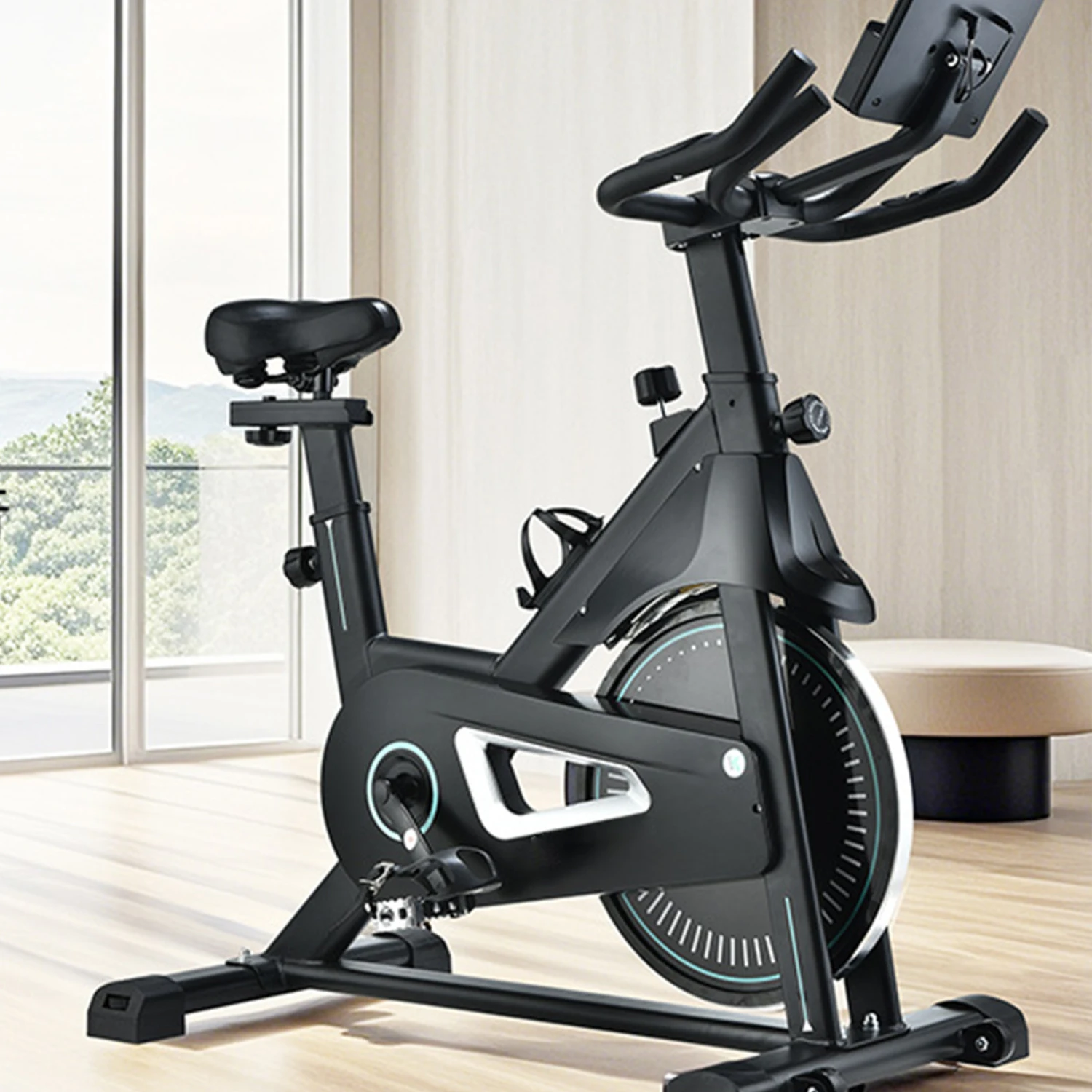

High Quality Indoor Gym Machine Electronic Touch Screen Height Adjustment Magnetic Flywheel Home Exercise Bike
