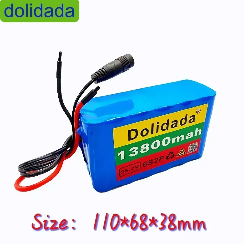 Batterie au lithium 6s2p 24V 13.8Ah 18650, 25.2v 13800mAh, pour vélo électrique avec BMS et chargeur inclus