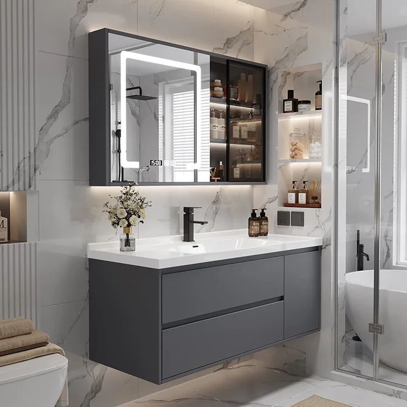 Storage Organizer Bathroom Cabinet Display Corner Luxury Modern Bathroom Cabinet Toilet Mirror Archivadores Trendy Furniture