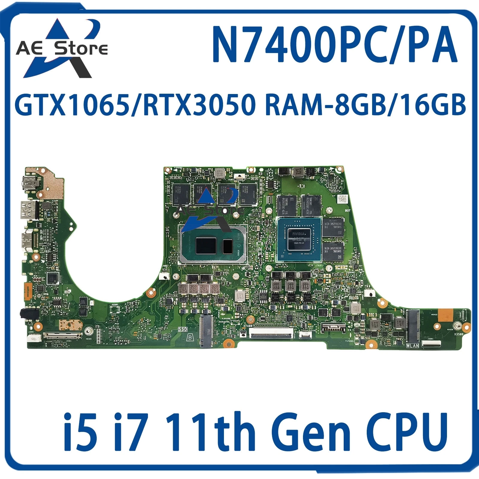 X7400PC Motherboard Laptop ASUS N7600PC N7400PA X3500PC X3500P X3500PH V3500P X3400PC K3500PC GTX1065/V4G RAM-8GB/16GB