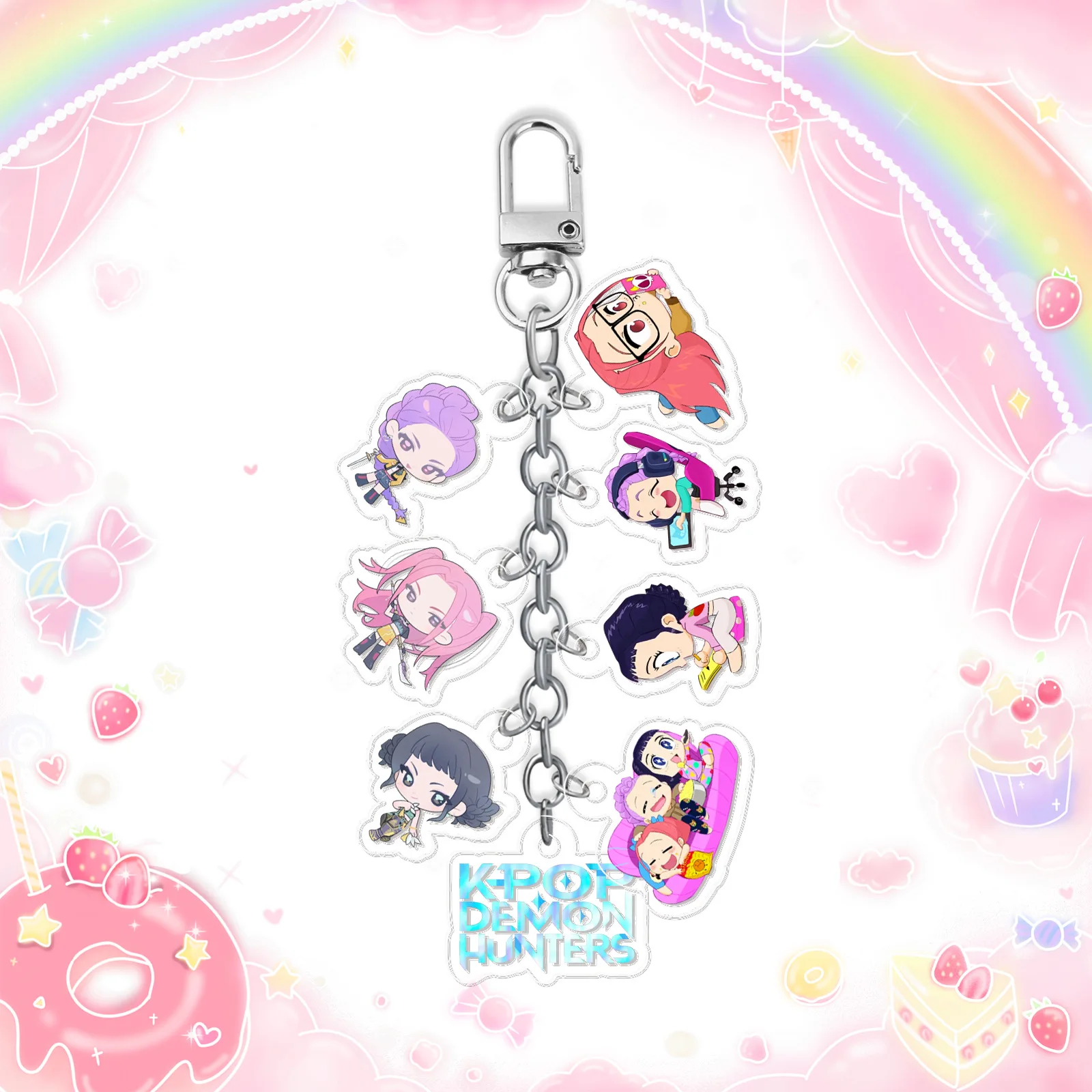 2.5cm/0.98in Kpop Witch Hunters Saja Boys Acrylic Keychain Anime Peripherals Ornaments Collection Birthday Gift for Girl Boys