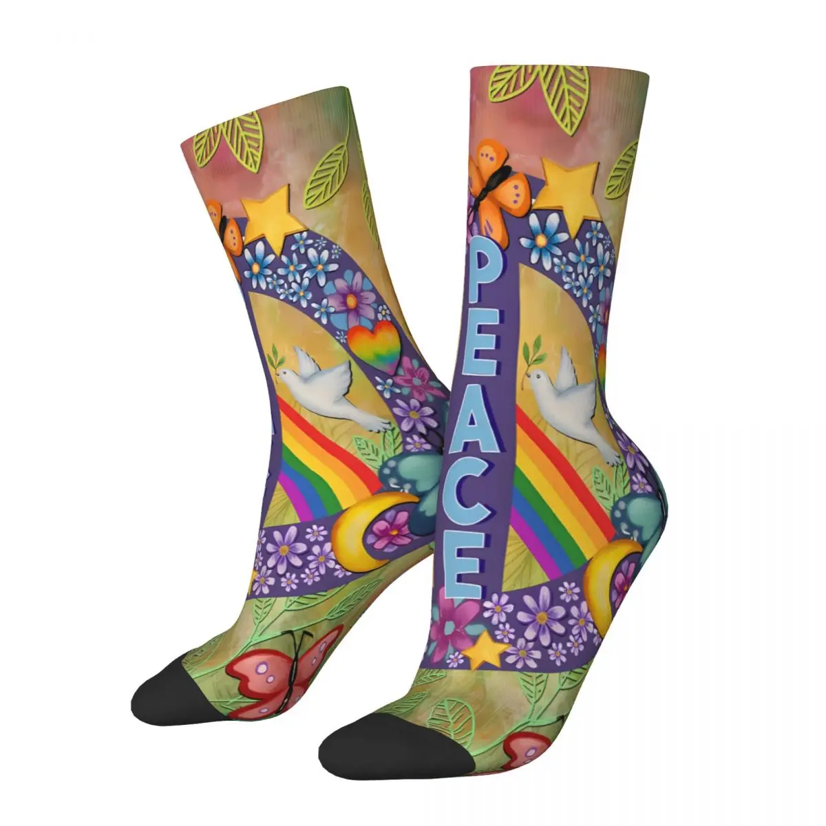 Love And Peace Sock Printed Man Polyester